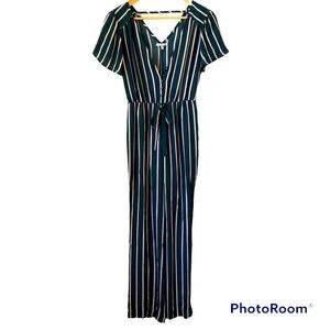 Striped Jumpsuit Wide Leg
